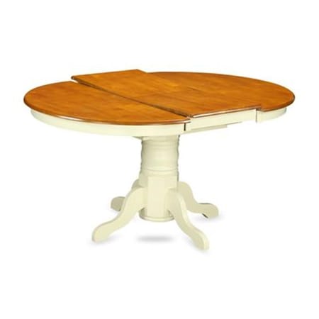 East West Furniture East West Furniture AVT-WHI-TP Avon Oval Table with 18 in. Butterfly Leaf - Buttermilk & Cherry Finish AVT-WHI-TP
